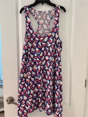 Lilly Pulitzer Navy, Pink & White Scallop Print Tank